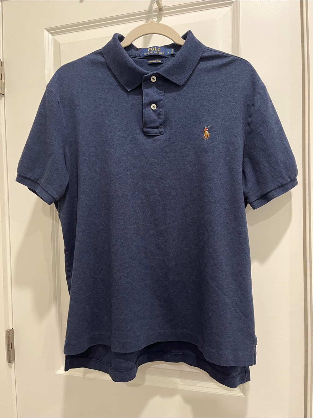 Polo by Ralph Lauren Navy Blue Short-Sleeve Multicolored Pony Polo